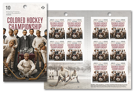 Carnet de 10 timbres - Histoire des Noirs : Colored Hockey Championship
