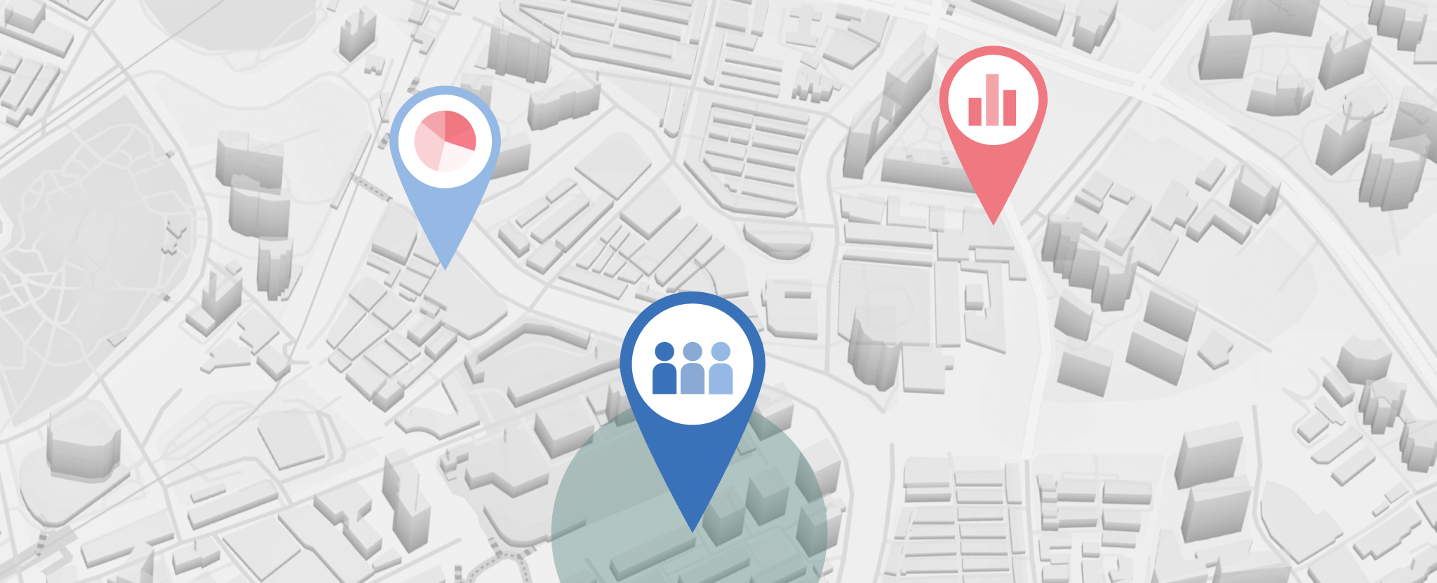 Data points are pinned to a map to reveal insights and opportunities for marketing.